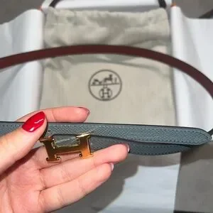 Hermes | Accessories | New Hermes Burgundy Gray Leather Belt 